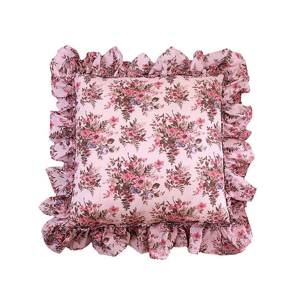 1 unit -Auberge Tatter Ruffle Square Pillow  -  Paris Pink