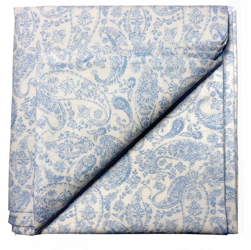 Vintage Paisley Print Bandana-Soft Blue - Linen Salvage Et Cie