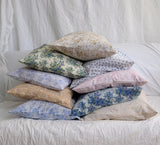 1 Pair- French Toile Simple Hem Standard Pillowcases  - Chambray - Linen Salvage Et Cie