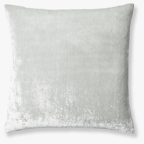 Washed Silk Velvet Linen Euro Sham - Soft Grey - Linen Salvage Et Cie