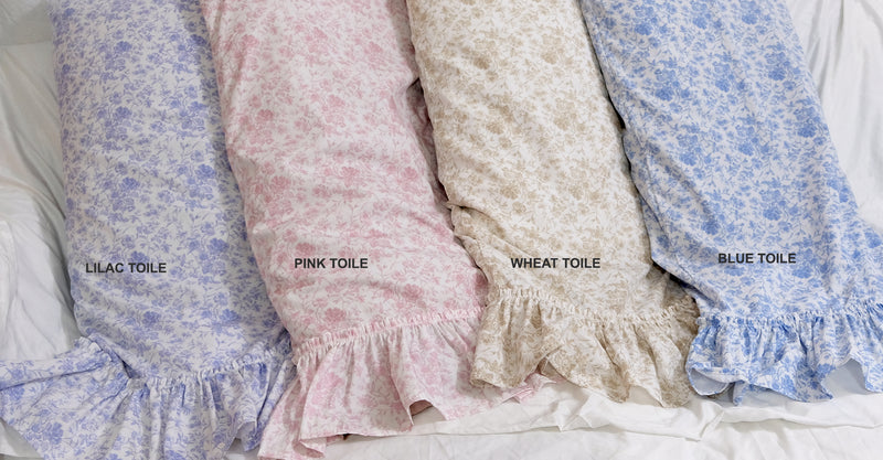 French Toile Bedding -Soft Rose - Linen Salvage Et Cie